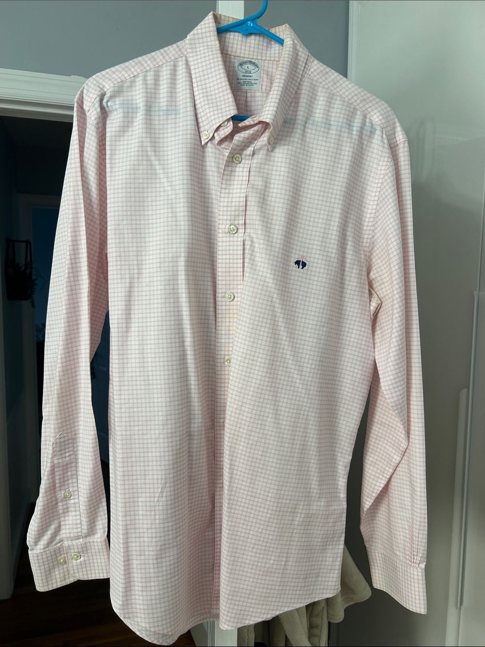 Brooks Brothers Pink Check Button-Down Dress Shirt